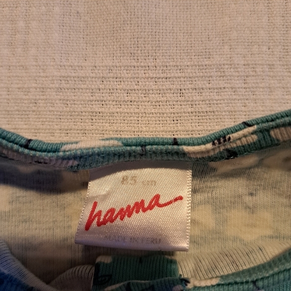 Hanna Andersson girls size 85 or 2T teal dress with white flowers - Picture 4 of 6